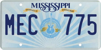 MS license plate MEC775