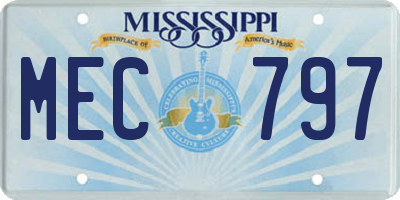 MS license plate MEC797