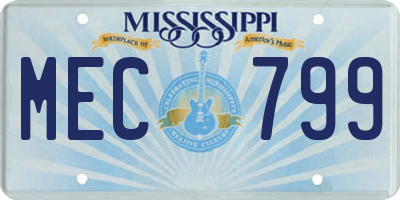 MS license plate MEC799