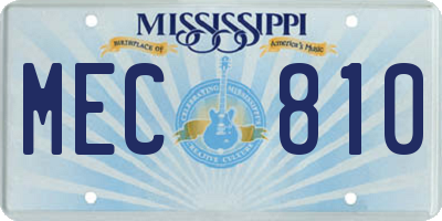 MS license plate MEC810