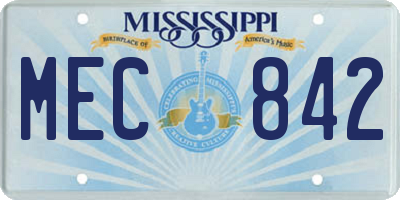 MS license plate MEC842