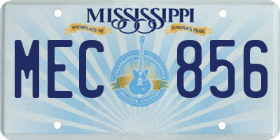 MS license plate MEC856