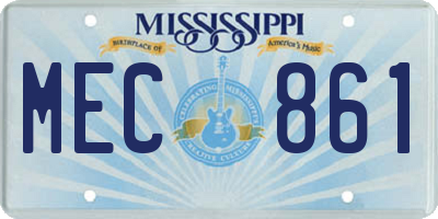 MS license plate MEC861