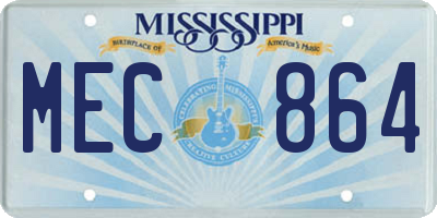 MS license plate MEC864
