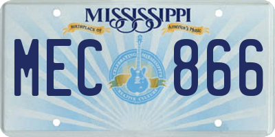 MS license plate MEC866