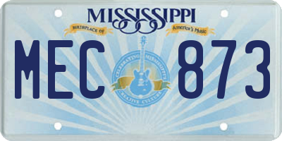 MS license plate MEC873