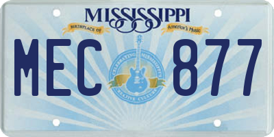 MS license plate MEC877