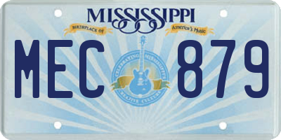 MS license plate MEC879