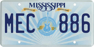 MS license plate MEC886
