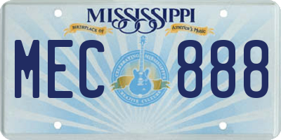 MS license plate MEC888