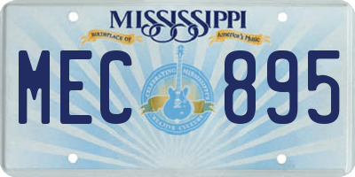 MS license plate MEC895