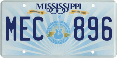 MS license plate MEC896