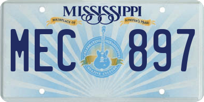 MS license plate MEC897