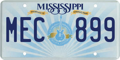 MS license plate MEC899