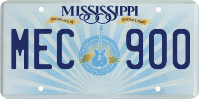 MS license plate MEC900
