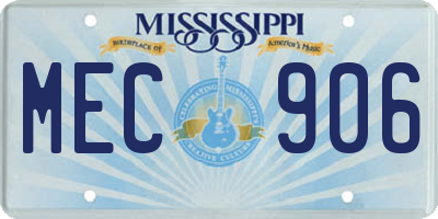 MS license plate MEC906