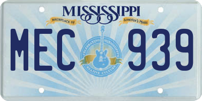 MS license plate MEC939