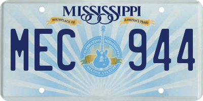MS license plate MEC944