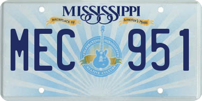 MS license plate MEC951