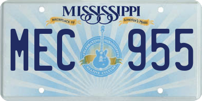 MS license plate MEC955