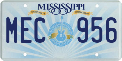 MS license plate MEC956