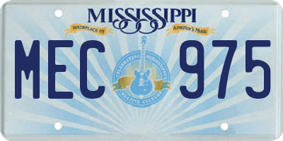 MS license plate MEC975