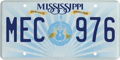 MS license plate MEC976