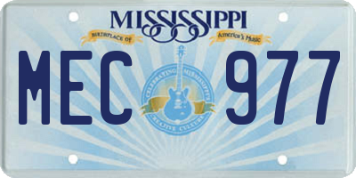 MS license plate MEC977