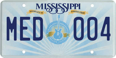 MS license plate MED004