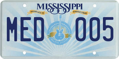 MS license plate MED005