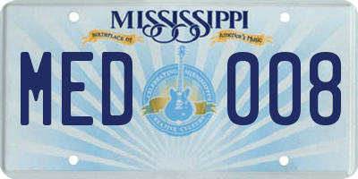 MS license plate MED008