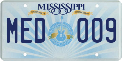 MS license plate MED009