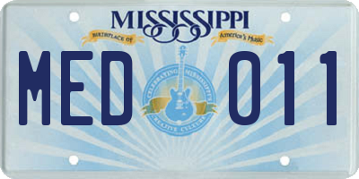 MS license plate MED011