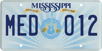 MS license plate MED012