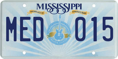 MS license plate MED015