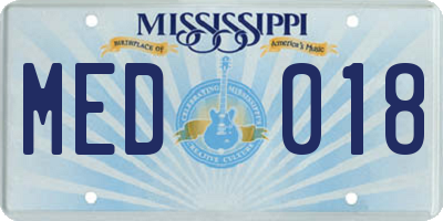 MS license plate MED018