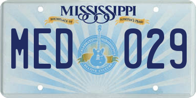 MS license plate MED029