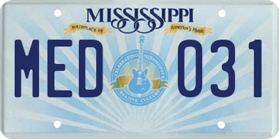 MS license plate MED031