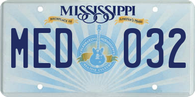MS license plate MED032