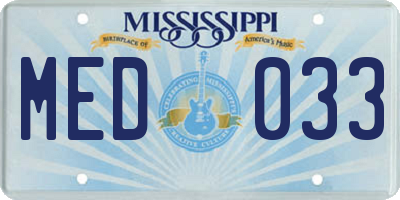 MS license plate MED033