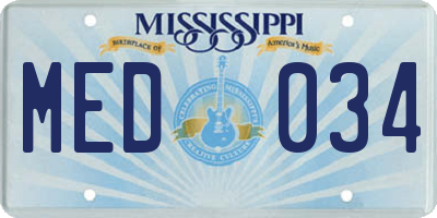MS license plate MED034