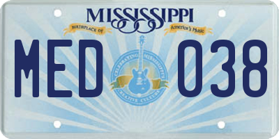 MS license plate MED038