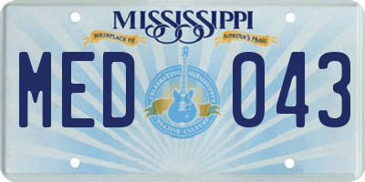 MS license plate MED043