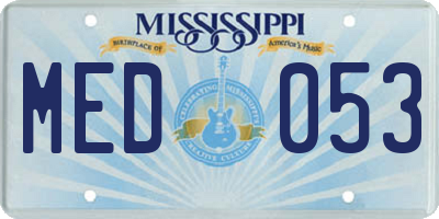 MS license plate MED053