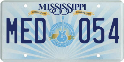 MS license plate MED054