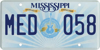 MS license plate MED058