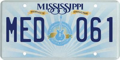 MS license plate MED061