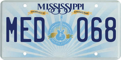 MS license plate MED068