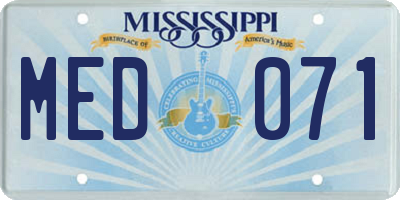 MS license plate MED071