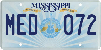 MS license plate MED072